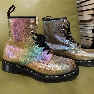 Size 8 women’s Dr Martens holographic